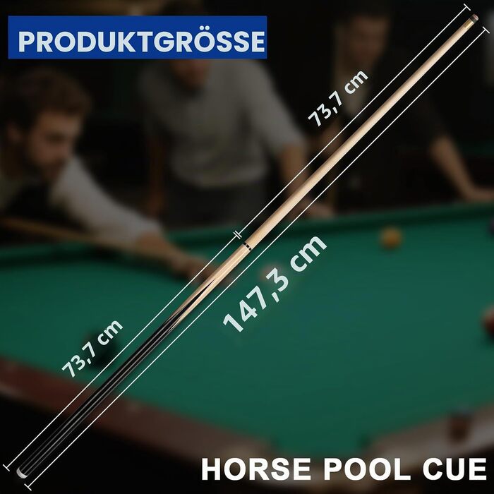 Набір більярдних київ Horse Pool 2 шт, професійні киї для пула з шкіряними накінечниками 13 мм, різні розміри (58