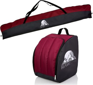 Чохол для лиж Rawstyle Skitasche Set 190см, водонепроникний, чорно-бордовий