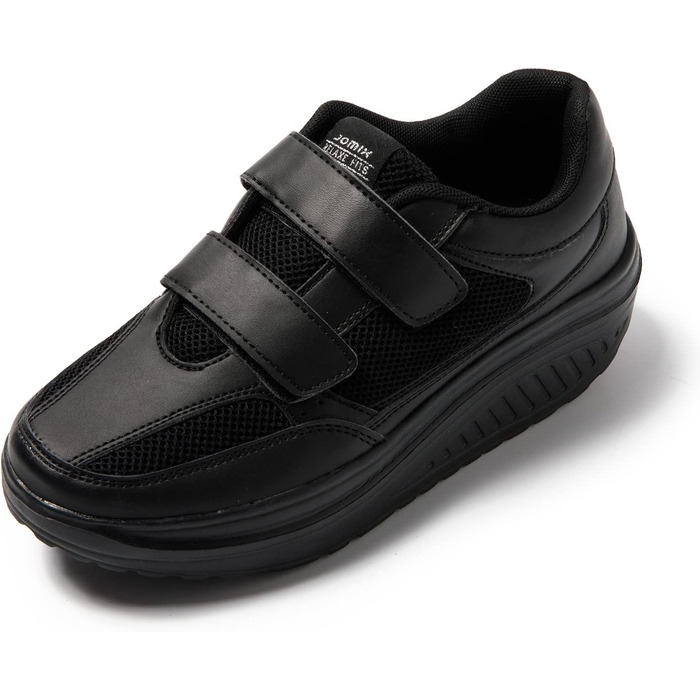 Жіночі кросівки JOMIX на липучці: спортивні, на платформі, для бігу, зручні, з антиковзкою підошвою, для фітнесу, тренувань, прогулянок (36 EU, чорний)