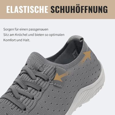 Жіночі босі кросівки для занять спортом та фітнесом. М'які, дихаючі, з антиковзкою підошвою. Розмір 44 EU, сірий колір.