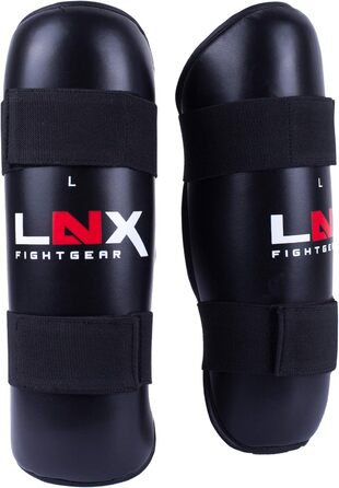 Захисні щитки LNX Performance Pro для гомілки, чорні, ідеальні для ТКД, кікбоксингу, карате, єдиноборств