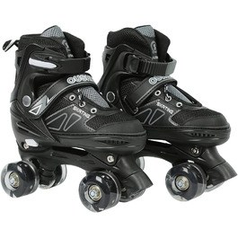 Інлайнери для дітей та дорослих | Роликові ковзани з великими колесами 76 мм | Регульовані інлайнери для дітей, підліток та дорослих | Безпечні роликові ковзани для активного відпочинку | Інлайнери з підсвічуванням, подарунок для дітей та підлітків, розмір M, червоно-чорні