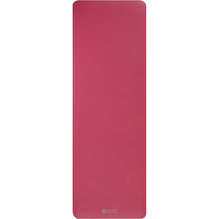 Yogamat Gaiam Essentials товстий (1 см) рожевий 183x61 см з ременем для зручного транспортування - килимок для йоги та фітнесу