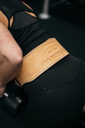 Преміум пояс для важкої атлетики з шкіри 8 мм - Bodybuild, силові тренування, кросфіт, пояс для важкої атлетики з шкіри - для жінок та чоловіків (XL, СAND)