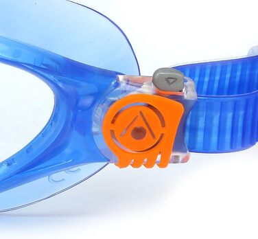 Дитяча плавальна маска AQUASPHERE Vista JR для дітей від 6 років, з УФ-захистом, силіконовим ущільненням, антифог та захистом від протікань, для хлопчиків і дівчаток, синя та оранжева, прозора лінза