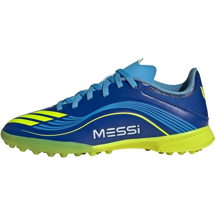 Дитячі футбольні бутси adidas F50 Messi League Turf для штучного покриття (33.5 EU, Royal Blue Solar Yellow Semi Blue Burst)