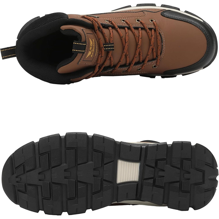 Чоловічі зимові черевики AX BOXING: утеплені, трекінгові, для ходьби в горах, водонепроникні, антиковзаючі, розмір 41-46 EU (колір: коричневий, розмір 42 EU)