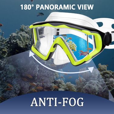 Маска для плавання та снорклінгу Anti-Fog, для дорослих