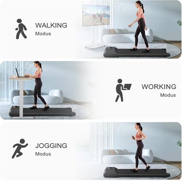 Бігова доріжка DeerRun Walking Pad 2,5 к.с., до 136 кг, для дому, тиха, з додатком Pitpat, професійними тренуваннями та багатокористувацькими забігами, чорна, 80 см