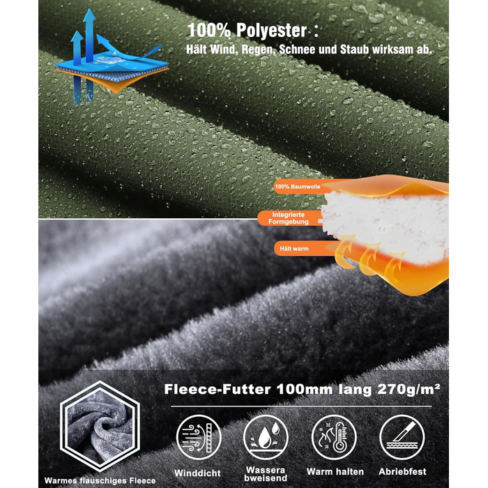 Зимова куртка для чоловіків: тепла, водонепроникна, для катання на сноуборді та активного відпочинку на природі. Зелена (армійний зелений), розмір M