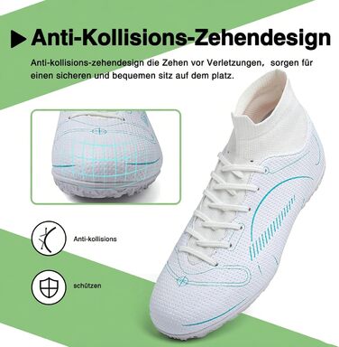 Футбольні черевики для чоловіків Madame Großer Junge, розмір 39 EU, білі, тип TF