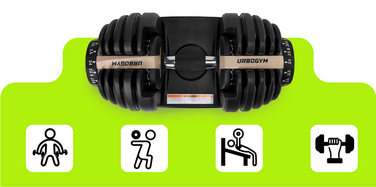 Регульовані гумовані гантелі Urbogym 1 x 24 кг