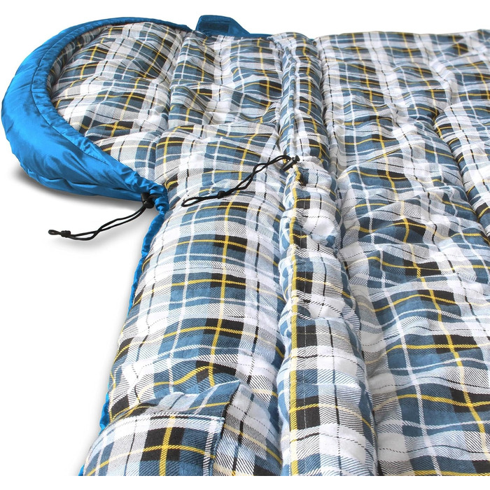 Сплячий мішок Normani Antarctica 4-в-1 для екстремальних умов, 220x90 см, Nylon Rip-Stop, Hollow Fiber 500+250 г/м², блакитний, ліворуч