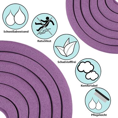 Йога мат ALPIDEX 183x60x0.8 см - нетоксична фітнес килимок з E-book, ремінком, протиковзким покриттям для гімнастики, йоги, пілатесу, фітнесу, HIIT, реабілітації (Рожевий)