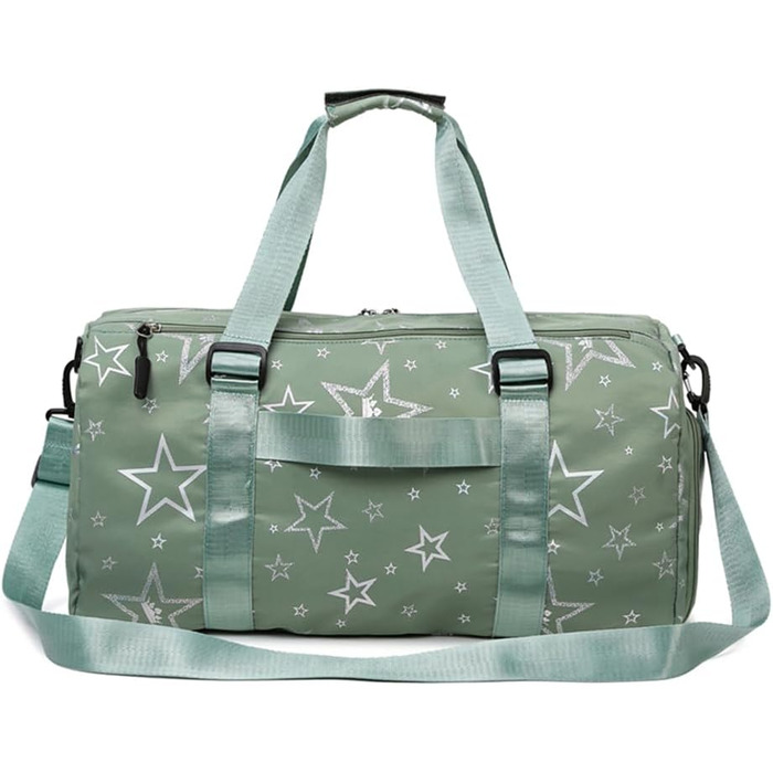 Дитяча спортивна сумка-рюкзак з відділенням для взуття та мокрою білизною, спортивна сумка для дівчаток з принтом зірок (зелена)