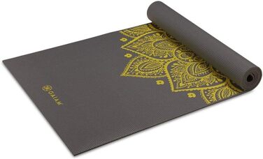 Йога-мат Gaiam Premium 6 мм, антиковзкий, для йоги, пілатесу та фітнесу, Citron Sundial, 172×61×0,6 см