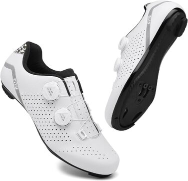 Велотуфлі для шосейної їзди для чоловіків, сумісні з педалями Look SPD SPD-SL Delta Lock, білі (45 EU)
