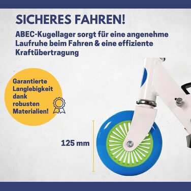 Дитячий самокат Best Sporting, складаний, для міста, 125 мм, регульований кермо, ABEC 5, від 5 років
