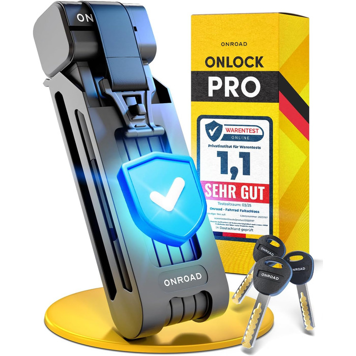 Складаний велосипедний замок Onlock Pro 85 см – протиугінний, високої безпеки, міцний та компактний, з кріпленням, ідеальний для електровелосипедів