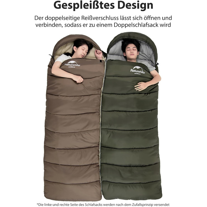 Спальний мішок Naturehike - 7°C, для походів та кемпінгу, U-колір