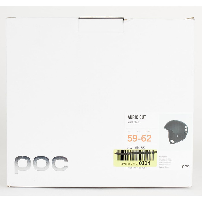 Сноубордичний і лижний шолом POC Auric Cut, чорний матовий, XL-XXL (59-62 см), добре вентильований, адаптивний, для захисту на трасі та поза нею