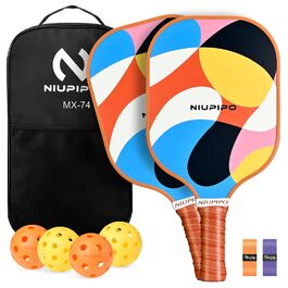 Набір ракет для піклболу Niupipo: 2 шт., скловолокно, поліпропілен, зручна ручка, легкі, сумка для перенесення
