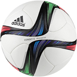 Офіційний футбольний м'яч adidas Conext 15, розмір 5, білий/чорний/зелений/червоний/синій, преміум-якість