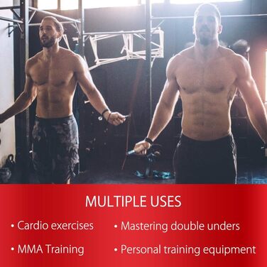 Стрибкове канат 1LB з алюмінієвою ручкою та канатом 9 мм - ідеально для фітнесу, схуднення, кросфіту, боксу, ММА, Double Unders, функціонального кор, боксерських тренувань, дітей та дорослих