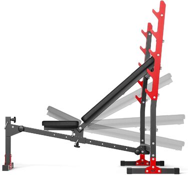 Регульована лава для жиму Marbo Sport MH-L107 2.0 з тримачем для штанги, чорна, вироблено в ЄС