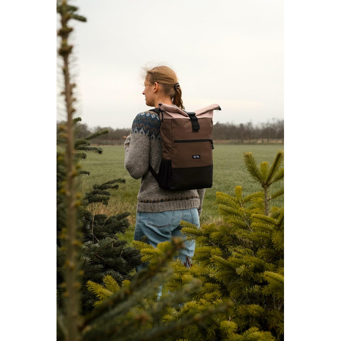 Рюкзак Ela Mo Rolltop, пісочний та оливковий, міський, водостійкий