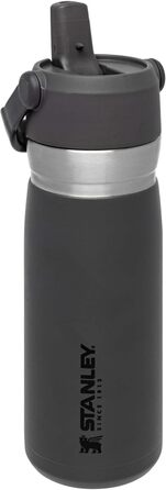 Термобутилка Stanley Iceflow Flip Straw з нержавіючої сталі, 0.65 л, з трубочкою, утримує холод 12+ годин, герметична, BPA Free, підходить для посудомийної машини, колір чорний