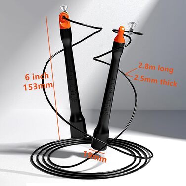 Стрибкове канат Ultra-Light Springseil Boxen, 2.8м, PVC, 110г, чорний, регульований