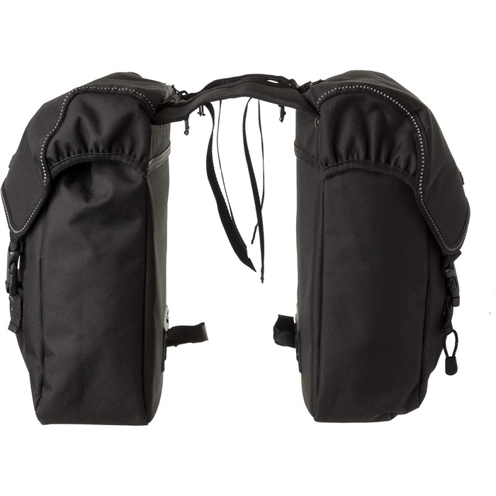 Велосипедна сумка FastRider Unibag Traffic для багажника, 28 л подвійна та 14 л одинарна, водовідштовхувальна, зі світловідбивачами, з 100% переробленого поліестеру, чорна