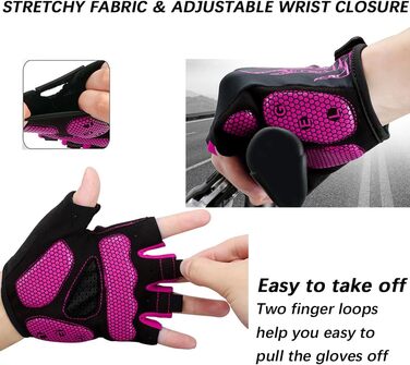 Велосипедні рукавички BIKINGMOREOK для чоловіків та жінок, дихаючі, MTB, mountainbike, унісекс (рожевий, L)