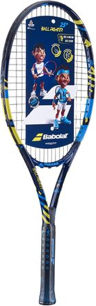 Дитяча тенісна ракетка Babolat Ballfighter 25, синьо-жовта, натягнута, 220 г