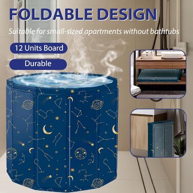 Складана портативна ванна для дорослих STARBRIIANT (80x66 см) — крижана ванна для відновлення м'язів, SPA та спортивників, розмір L