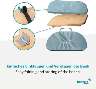 Банкетка для медитації з бамбука, складна, з подушкою, світло-зелена (блакитна)