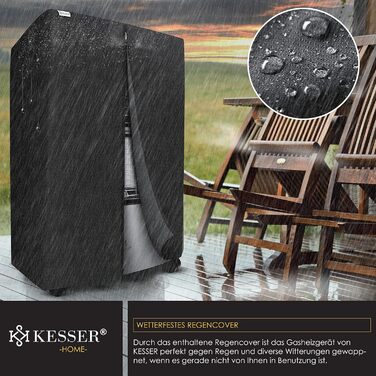 Газовий нагрівач KESSER 4200W з керамічним піроелементом, газовий нагрівач, інфрачервоний нагрівач, для балонів Butan/Propane до 15кг, сірий/темно-сірий