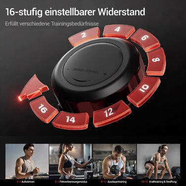 Еліптичний тренажер CURSOR для дому з 16 рівнями опору, тихий магнітний еліпс, довжина кроку 40 см, датчики пульсу, LCD-дисплей, вантажопідйомність 159 кг (Червоний-70)