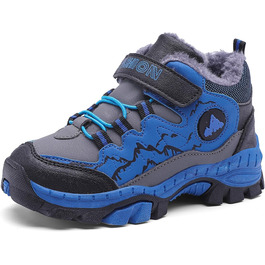 Дитячі зимові черевики Kinder Outdoor - теплі, взуті, для піших прогулянок, трекінгу та катання снігом. Дитячі черевики для хлопчиків та дівчаток (35 EU, блакитні)