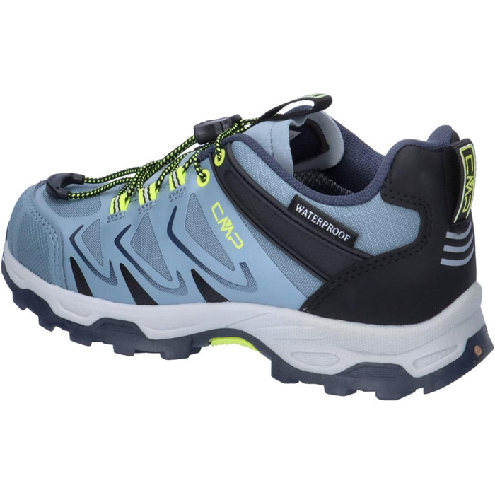 Дитячі черевики CMP Byne Low WP для активного відпочинку, водонепроникні, кольори: антрацит, кислотний зелений, розмір 35 EU