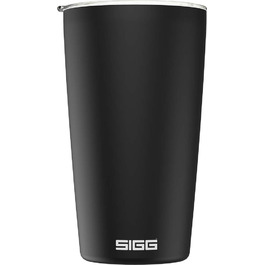 Термочашка SIGG Neso Pure Ceram чорна 0.4 л з кришкою Tritan, нержавіюча сталь 18/8, BPA-free, легка, придатна для миття в посудомийній машині