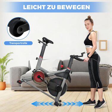 Велотренажер Heimtrainer S100 з регульованим опором, LED-дисплеєм, датчиком пульсу та тримачем для смартфона/планшета