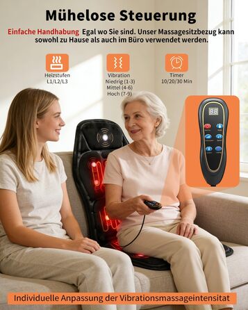 Електрична масажна подушка для спини та шиї з підігрівом та вібрацією. Масажна подушка для крісла, для дому та офісу
