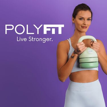 Регульована гантель Polyfit з кулькою, набір для домашнього спортзалу, зелений колір
