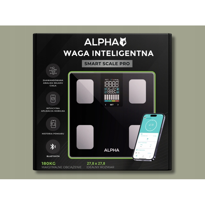 Електронні ваги для ванної Alpha — Аналітичні, з BMI та додатком українською