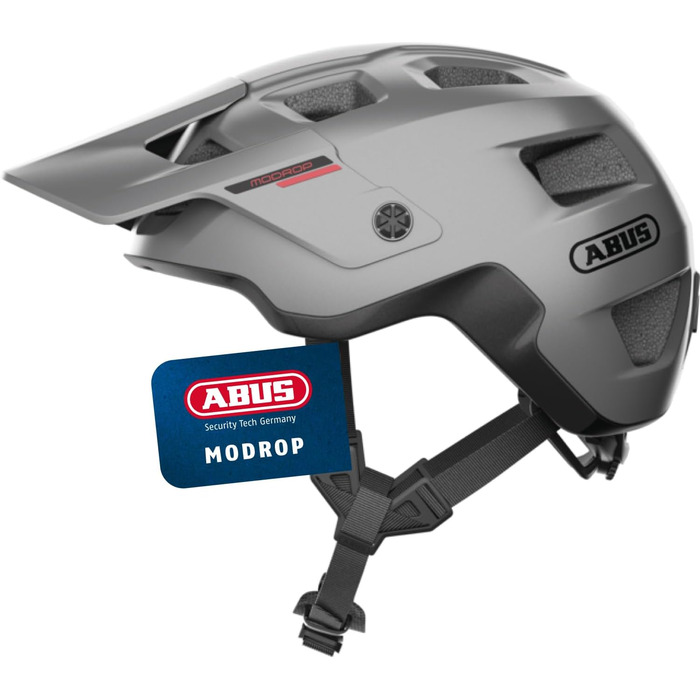 Велошолом ABUS MoDrop для MTB, міцний, з вентиляцією, універсальний розмір L (57-61 см), сріблястий
