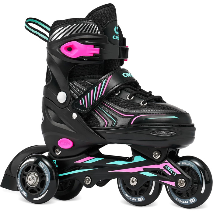 Ролики-трансформери Croxer 3в1 Black/Mint, 35-38 (21-23 см), регульовані