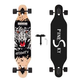 Лонгборд PINESKY 41 дюйм, Maple 8 шарів, для круїзингу, карвінгу, фрістайлу та даунхілу + T-Tool (тигр)