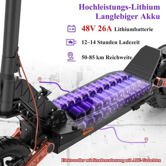 Електросамокат JOYOR S-Series 48/60В 13/18/26Аг, запас ходу 40-90 км, механічна/гідравлічна гальмівна система, подвійна амортизація, складаний e-скутер з 10'' колесами
